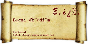 Bucsi Ádám névjegykártya